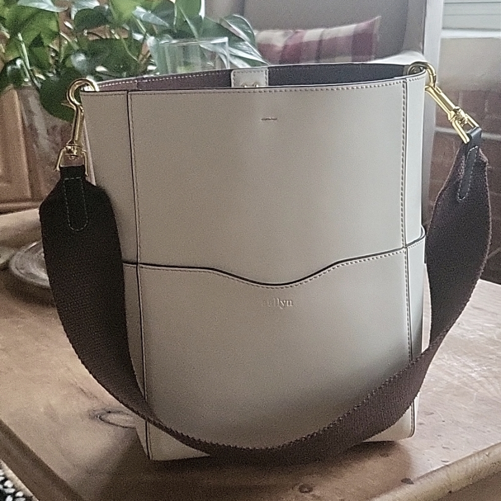 Aallyn Genuine Leather Bucket Bag Purse